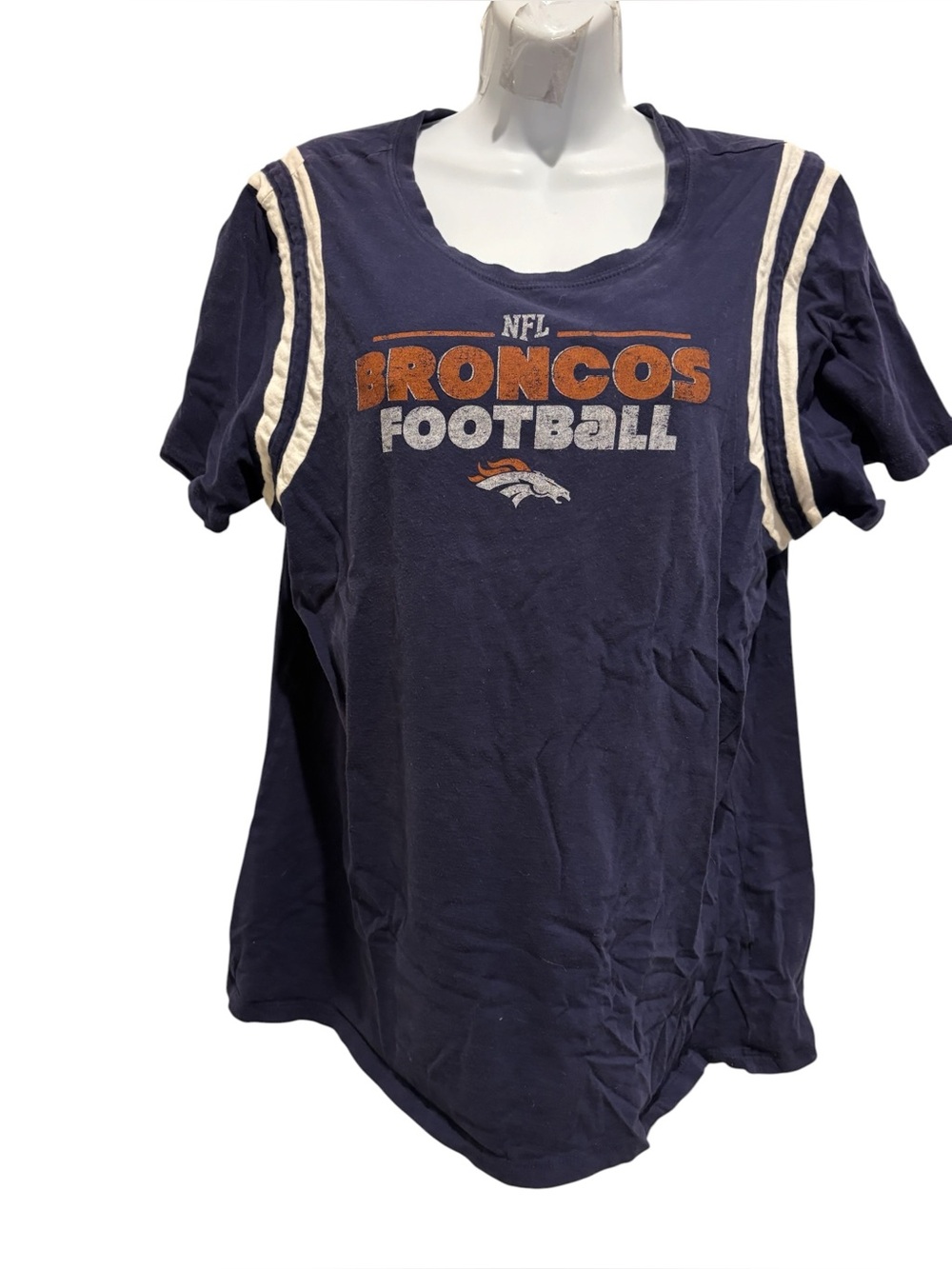 NFL TEAM APPAREL DENVER BRONCOS Women’s Short Sleeve Tshirt Retro Size 2XL